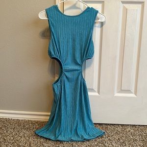Shein side cut out blue dress, size S, no tag, never worn.